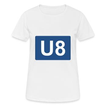 Berlin U-Bahn U8 - Frauen T-Shirt atmungsaktiv - Weiß - Vorne - AI Model Female 172 dark (172cm)