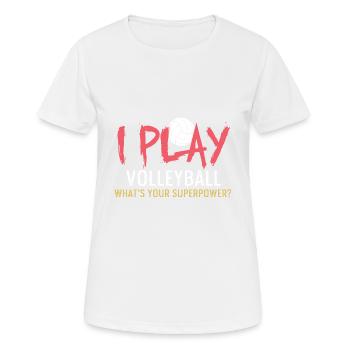 Was ist deine Supermacht? Sportler Gift - Frauen T-Shirt atmungsaktiv - Weiß - Vorne - AI Model Female 172 dark (172cm)