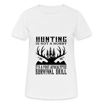 Compétence de survie de chasse - T-shirt respirant Femme - blanc - Devant - AI Model Female 172 dark (172cm)