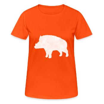 Wild boar - Women's Breathable T-Shirt - neon orange - Front - AI Model Female 172 dark (172cm)