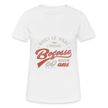 60 ans bogosse anniversaire 60 ans - T-shirt respirant Femme - blanc - Devant - AI Model Female 172 dark (172cm)