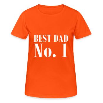 No.1 BEST DAD T-Shirt - Frauen T-Shirt atmungsaktiv - Neonorange - Vorne - AI Model Female 172 dark (172cm)