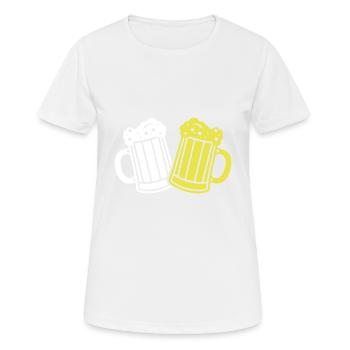 Chope de bière bière alcool bravo - T-shirt respirant Femme - blanc - Devant - AI Model Female 172 dark (172cm)