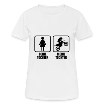 Motocross Tochter - Deine Tochter Meine Tochter - Frauen T-Shirt atmungsaktiv - Weiß - Vorne - AI Model Female 172 dark (172cm)