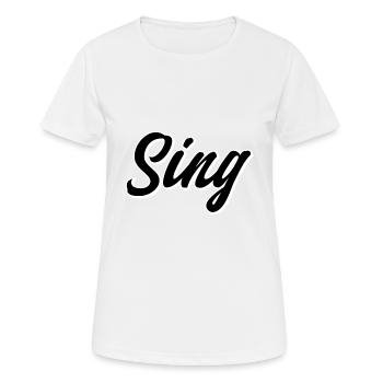 Singer - Frauen T-Shirt atmungsaktiv - Weiß - Vorne - AI Model Female 172 dark (172cm)