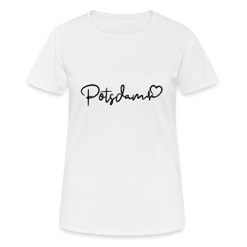 Potsdam Herzschlag - Frauen T-Shirt atmungsaktiv - Weiß - Vorne - AI Model Female 172 dark (172cm)