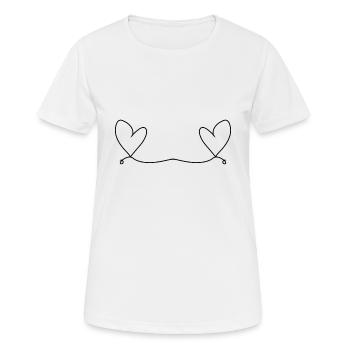 Zwei herzen liebe herz - Frauen T-Shirt atmungsaktiv - Weiß - Vorne - AI Model Female 172 dark (172cm)