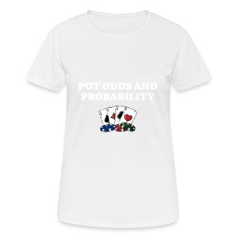 Pot Odds and Probability Card Games Poker Card - Women's Breathable T-Shirt - white - Front - AI Model Female 172 dark (172cm)