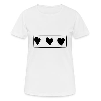 Three Hearts Heart Rectangle Love - Women's Breathable T-Shirt - white - Front - AI Model Female 172 dark (172cm)