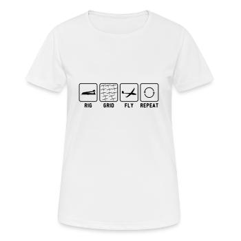 Construire - Gliding - Répéter - T-shirt respirant Femme - blanc - Devant - AI Model Female 172 dark (172cm)