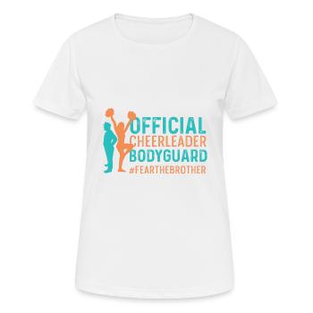 Official Cheerleader -Bodyguard BackSpotter - Women's Breathable T-Shirt - white - Front - AI Model Female 172 dark (172cm)