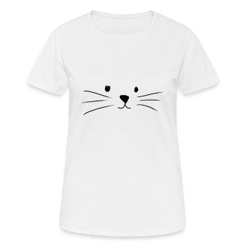 Katze Tier Nase Symbol - Frauen T-Shirt atmungsaktiv - Weiß - Vorne - AI Model Female 172 dark (172cm)