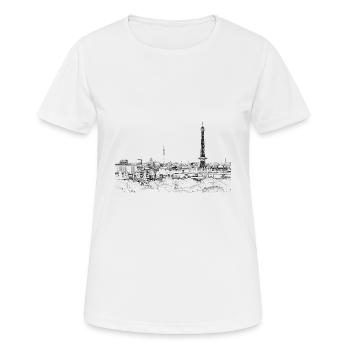 Horizon berlinois - T-shirt respirant Femme - blanc - Devant - AI Model Female 172 dark (172cm)