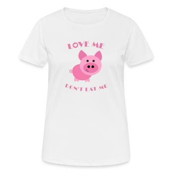 Love me, don't eat me - Frauen T-Shirt atmungsaktiv - Weiß - Vorne - AI Model Female 172 dark (172cm)