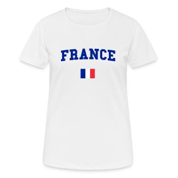 FRANKREICH - Frauen T-Shirt atmungsaktiv - Weiß - Vorne - AI Model Female 172 dark (172cm)