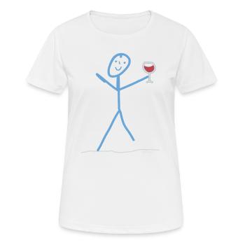 Vin boire Des traits de plaisir Gourmet - T-shirt respirant Femme - blanc - Devant - AI Model Female 172 dark (172cm)