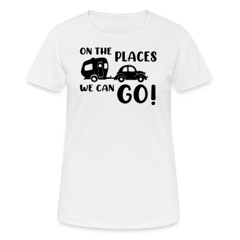 Wohnwagen Camper campen - Frauen T-Shirt atmungsaktiv - Weiß - Vorne - AI Model Female 172 dark (172cm)
