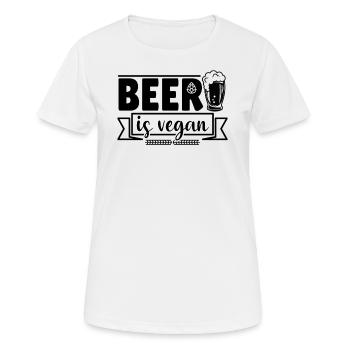 Vegan Veganer Bier trinker Spruch - Frauen T-Shirt atmungsaktiv - Weiß - Vorne - AI Model Female 172 dark (172cm)