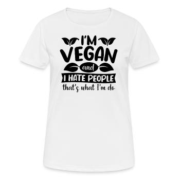 Veganer Vegan Spruch witzig - Frauen T-Shirt atmungsaktiv - Weiß - Vorne - AI Model Female 172 dark (172cm)