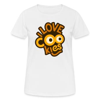 J’aime les cookies - T-shirt respirant Femme - blanc - Devant - AI Model Female 172 dark (172cm)