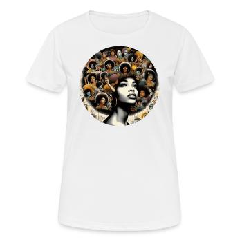 Afro-Style Inspiration, Musical Harmony - Women's Breathable T-Shirt - white - Front - AI Model Female 172 dark (172cm)