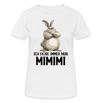 Lapin Lapin J’entends toujours Mimimi - T-shirt respirant Femme - blanc - Devant - AI Model Female 172 dark (172cm)