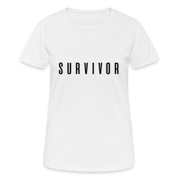 Survivor ! Geschenkidee Spruch - Frauen T-Shirt atmungsaktiv - Weiß - Vorne - AI Model Female 172 dark (172cm)