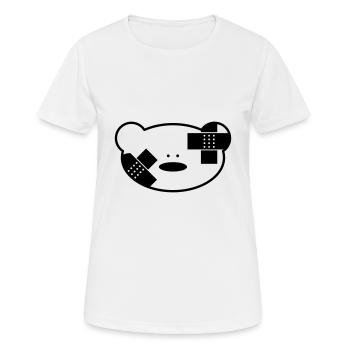 Lustiger Teddybär mit Pflaster - Frauen T-Shirt atmungsaktiv - Weiß - Vorne - AI Model Female 172 dark (172cm)