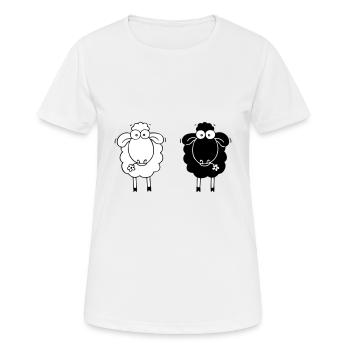 Mouton noir et blanc - T-shirt respirant Femme - blanc - Devant - AI Model Female 172 dark (172cm)
