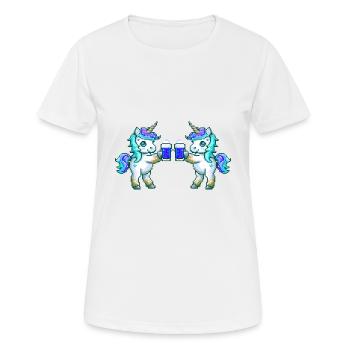Fête de la bière de l’équipe des licornes - T-shirt respirant Femme - blanc - Devant - AI Model Female 172 dark (172cm)