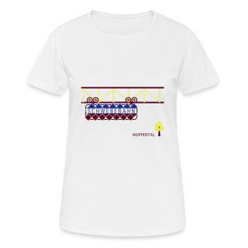 Wuppertaler Schwebebahn - Frauen T-Shirt atmungsaktiv - Weiß - Vorne - AI Model Female 172 dark (172cm)