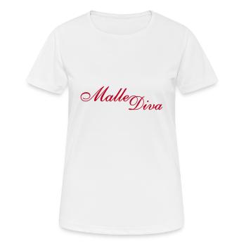 MalleDiva Logo - Frauen T-Shirt atmungsaktiv - Weiß - Vorne - AI Model Female 172 dark (172cm)
