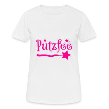 Putzfee Lustiger Spruch Putzfrau Haushalt Geschenk - Frauen T-Shirt atmungsaktiv - Weiß - Vorne - AI Model Female 172 dark (172cm)