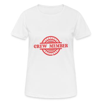 Crew Mitglied - Frauen T-Shirt atmungsaktiv - Weiß - Vorne - AI Model Female 172 dark (172cm)
