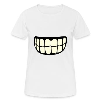 dent sourire dentier 206 S - T-shirt respirant Femme - blanc - Devant - AI Model Female 172 dark (172cm)