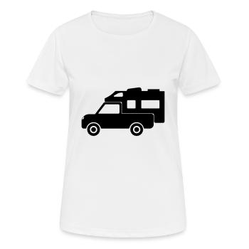 Pickup cabine de dévertichage Camper - T-shirt respirant Femme - blanc - Devant - AI Model Female 172 dark (172cm)
