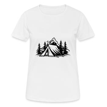 Tente de camping - T-shirt respirant Femme - blanc - Devant - AI Model Female 172 dark (172cm)