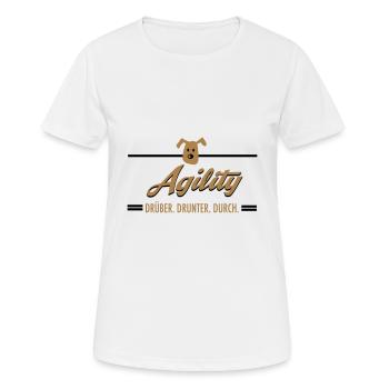 Agility - Frauen T-Shirt atmungsaktiv - Weiß - Vorne - AI Model Female 172 dark (172cm)