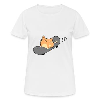 Cat Skateboard Comic Hip Hop Skater Fat Cats - Women's Breathable T-Shirt - white - Front - AI Model Female 172 dark (172cm)