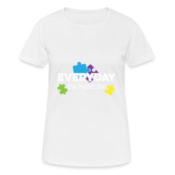 Tous les jours Puzzlin ' Cadeau de personne déroutante - T-shirt respirant Femme - blanc - Devant - AI Model Female 172 dark (172cm)
