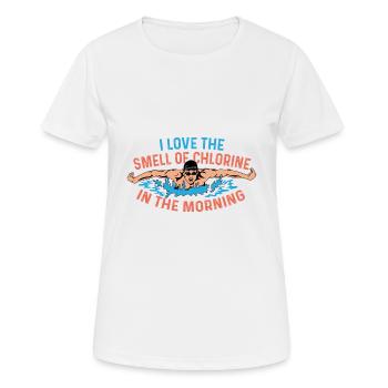 Odeur de poison triathlète au chlore - T-shirt respirant Femme - blanc - Devant - AI Model Female 172 dark (172cm)
