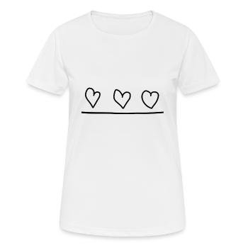 Three Hearts Heart Line - Women's Breathable T-Shirt - white - Front - AI Model Female 172 dark (172cm)