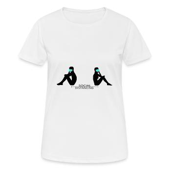 SOZIALE DISTANZIERUNG - Frauen T-Shirt atmungsaktiv - Weiß - Vorne - AI Model Female 172 dark (172cm)