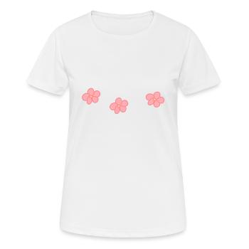 Trois fleurs fleur plante fleur rose fleur - T-shirt respirant Femme - blanc - Devant - AI Model Female 172 dark (172cm)