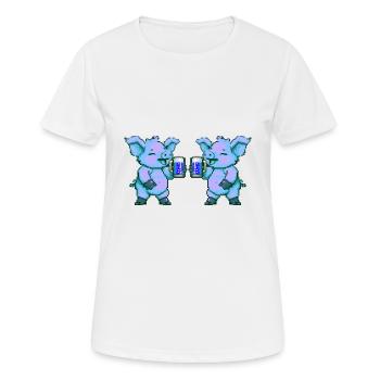Pig Team Beer Party - Women's Breathable T-Shirt - white - Front - AI Model Female 172 dark (172cm)