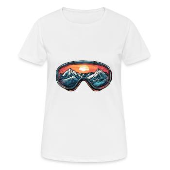 Lunettes de ski Montagnes Ski - T-shirt respirant Femme - blanc - Devant - AI Model Female 172 dark (172cm)
