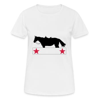 QH-Westernhorse-Sterne - Frauen T-Shirt atmungsaktiv - Weiß - Vorne - AI Model Female 172 dark (172cm)