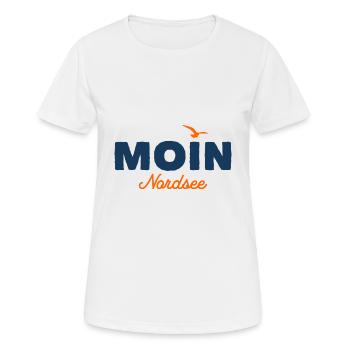 Nordsee Moin Nordsee - Frauen T-Shirt atmungsaktiv - Weiß - Vorne - AI Model Female 172 dark (172cm)