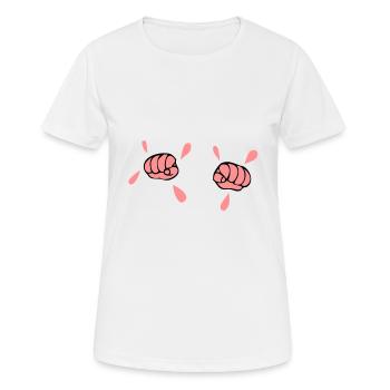 poings bebe frappe sortir humour grossesse - T-shirt respirant Femme - blanc - Devant - AI Model Female 172 dark (172cm)