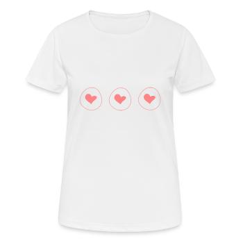 Coeur Trois Coeurs Forme Cercle Symbole Rose - T-shirt respirant Femme - blanc - Devant - AI Model Female 172 dark (172cm)